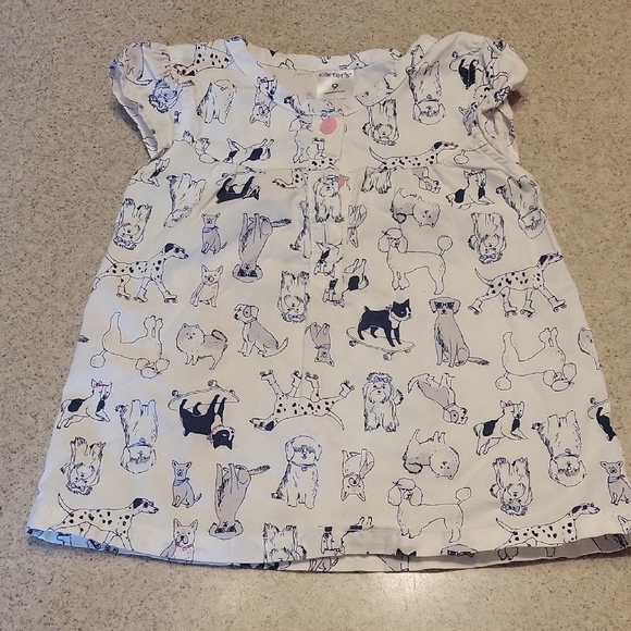 Adorable Dog Print Baby Dress Size 9 Months - Picture 1 of 6